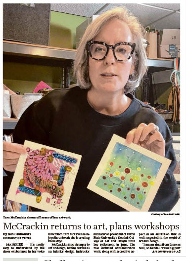 Manistee News Advocate feature article on studio mccrackin